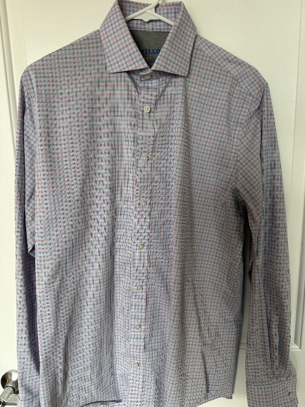 Twillory performance dress shirt - Blue shirt, Red/Blue plaid